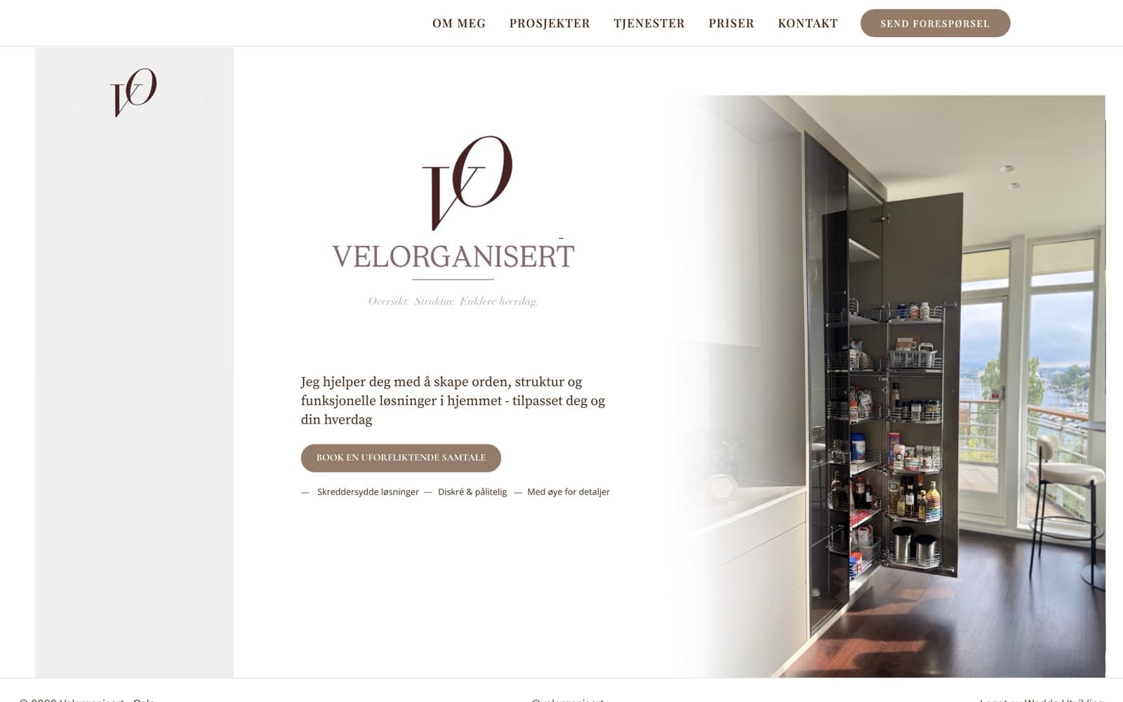Forsiden på velorganiserthjem.no